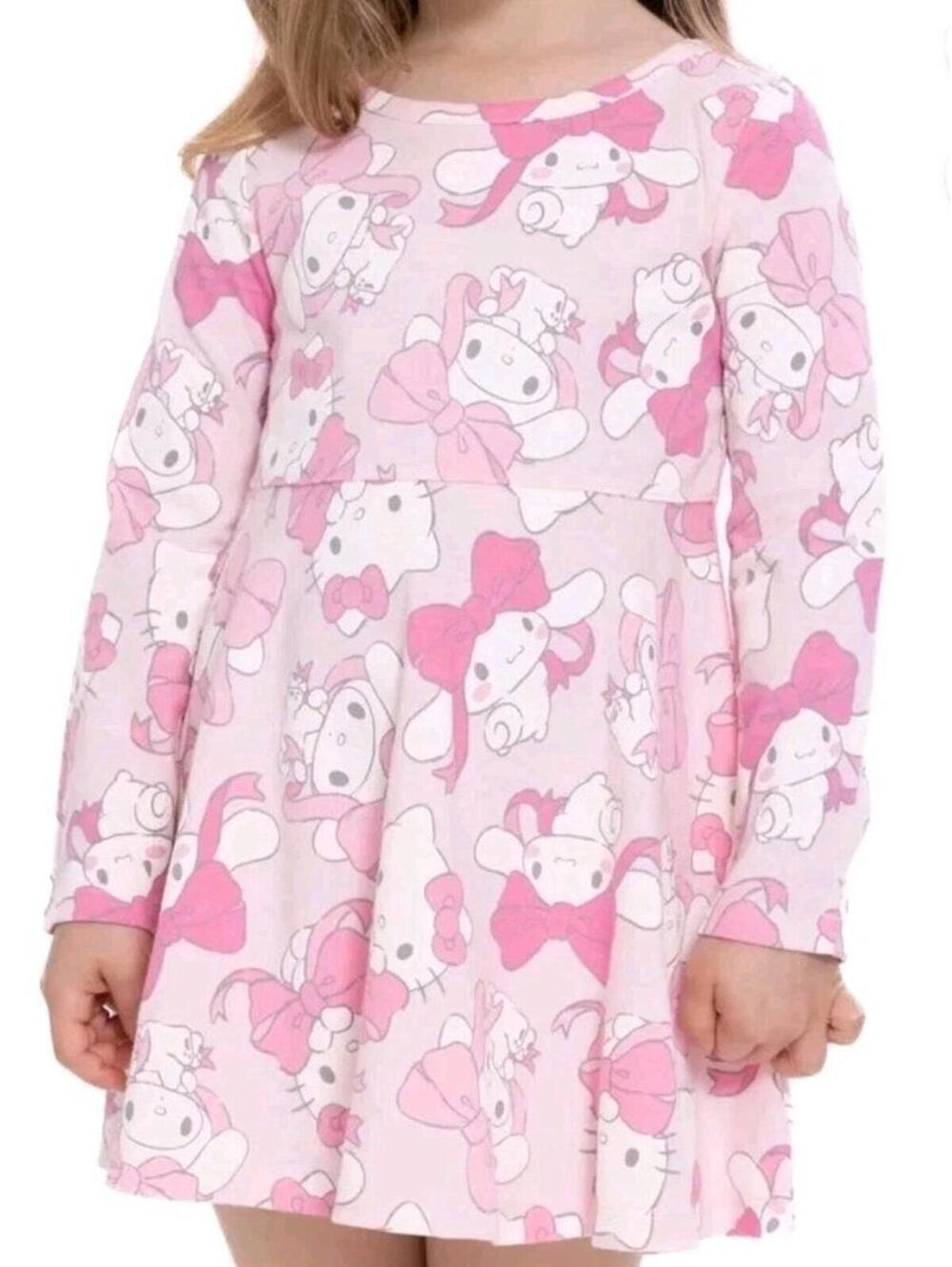 Nwt Sanrio Hello Kitty and Cinnamoroll Long Sleeve Dress Size 2t